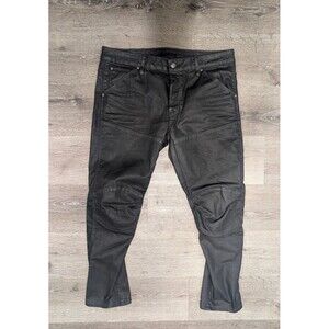 G-Star RAW 5620 3D Slim Black Moto Jeans Mens 35x29* Articulated Knee